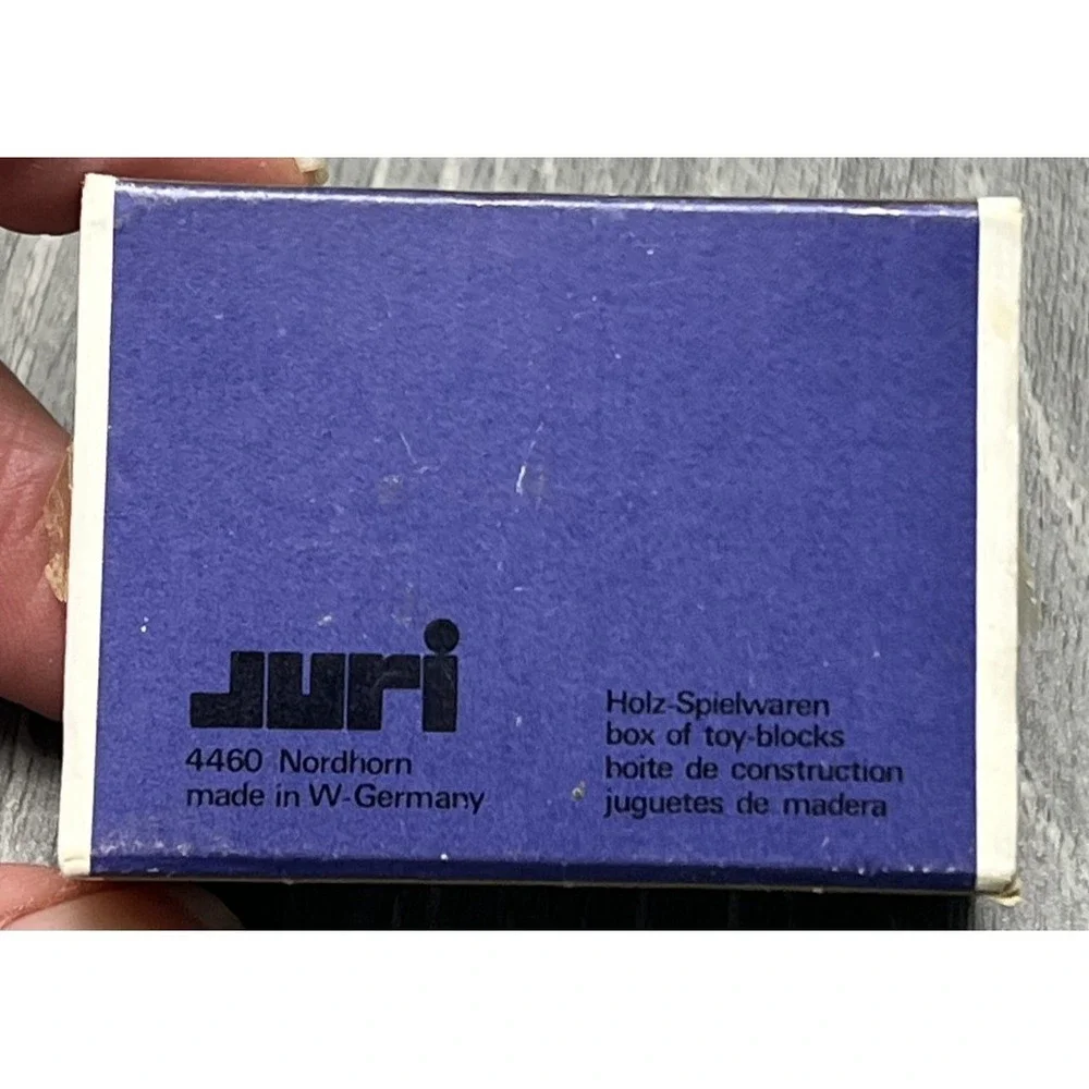 Vintage JURI Wooden Toy Blocks Matchbox Set - Tiger Puma Panthergruppe W